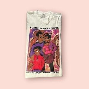 Vintage 2000 Black Love Family Art Graphic Tshirt Size XL - "Aubrey"